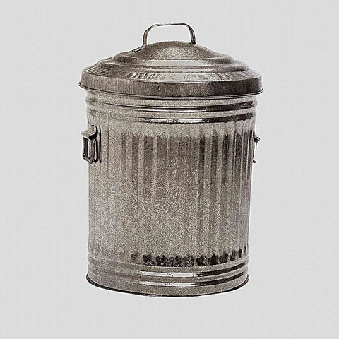 galvanized metal trash can