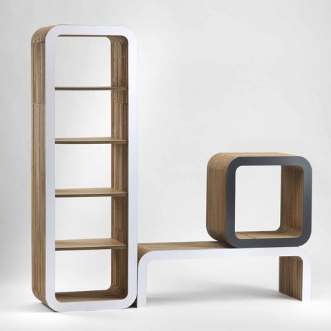 Cardboard bookshelf by Lessmore - Design Italy
