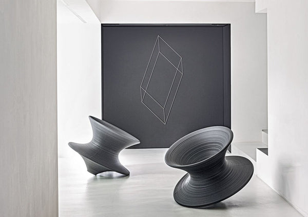 Anthracite Outdoor Rotating Chair SPUN by Thomas Heatherwick for Magis