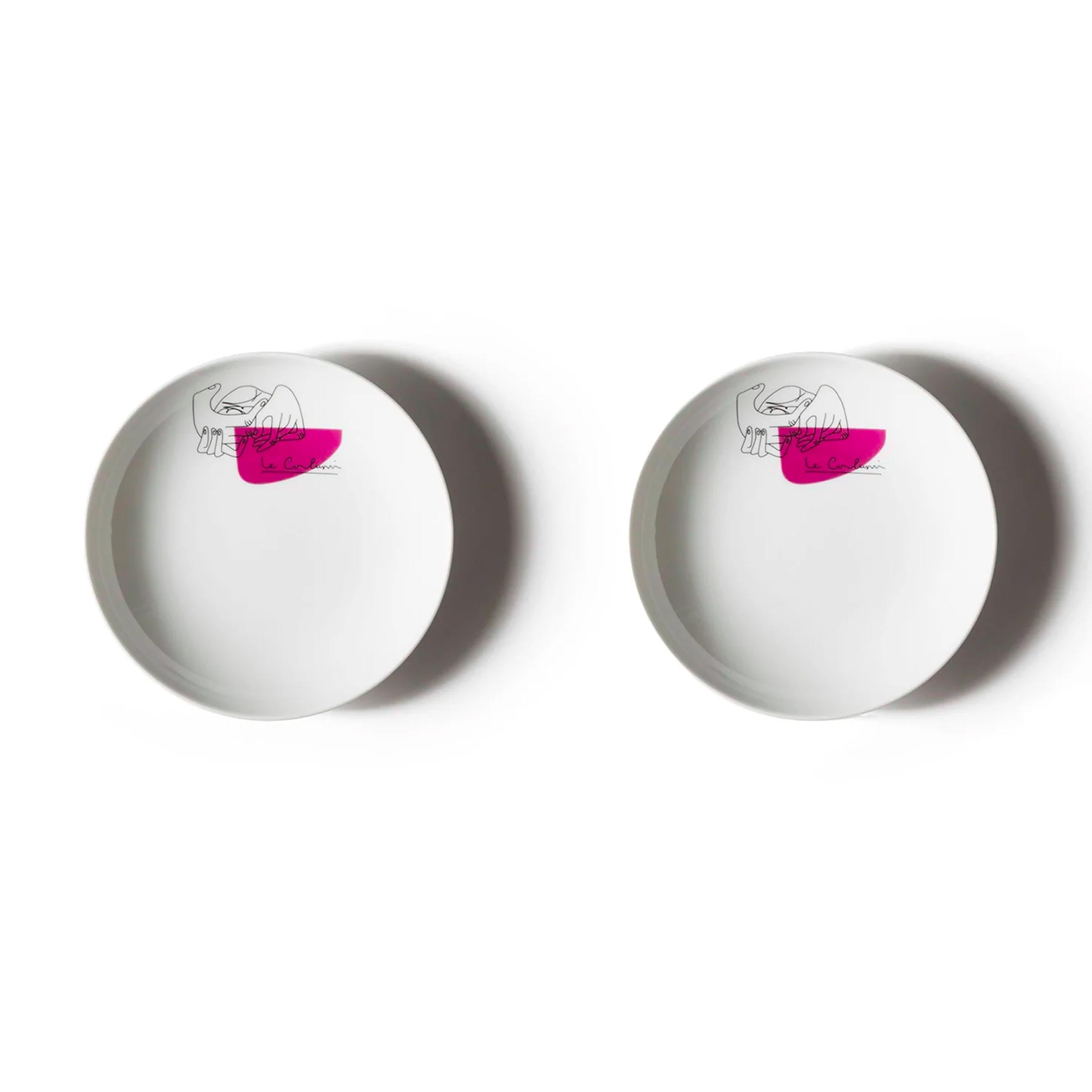 assiettes creuses en porcelaine service prunier service de deux, conçues par richard ginori pour cassina