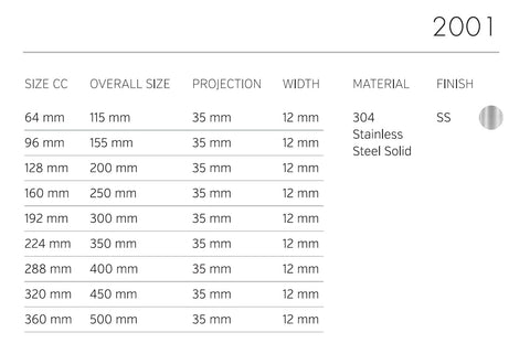 SS2001 Stainless Steel bar handle