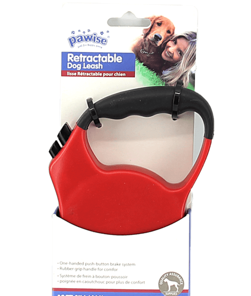 red retractable dog leash