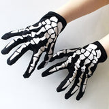 Gothic Costume Skeleton Short Gloves