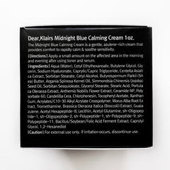 Dear, Klairs Midnight Blue Calming Cream Ingredients