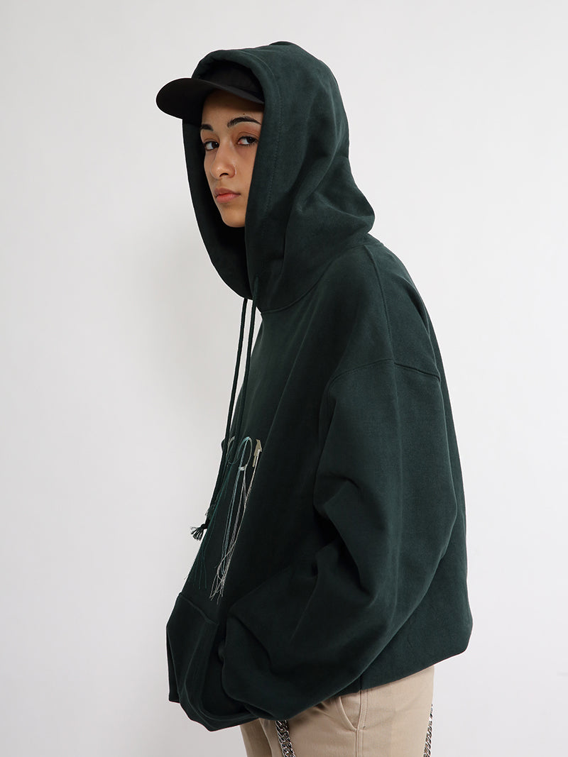 OVERSIZE MOSOON-EMBROIDERED HOODIE · GREEN