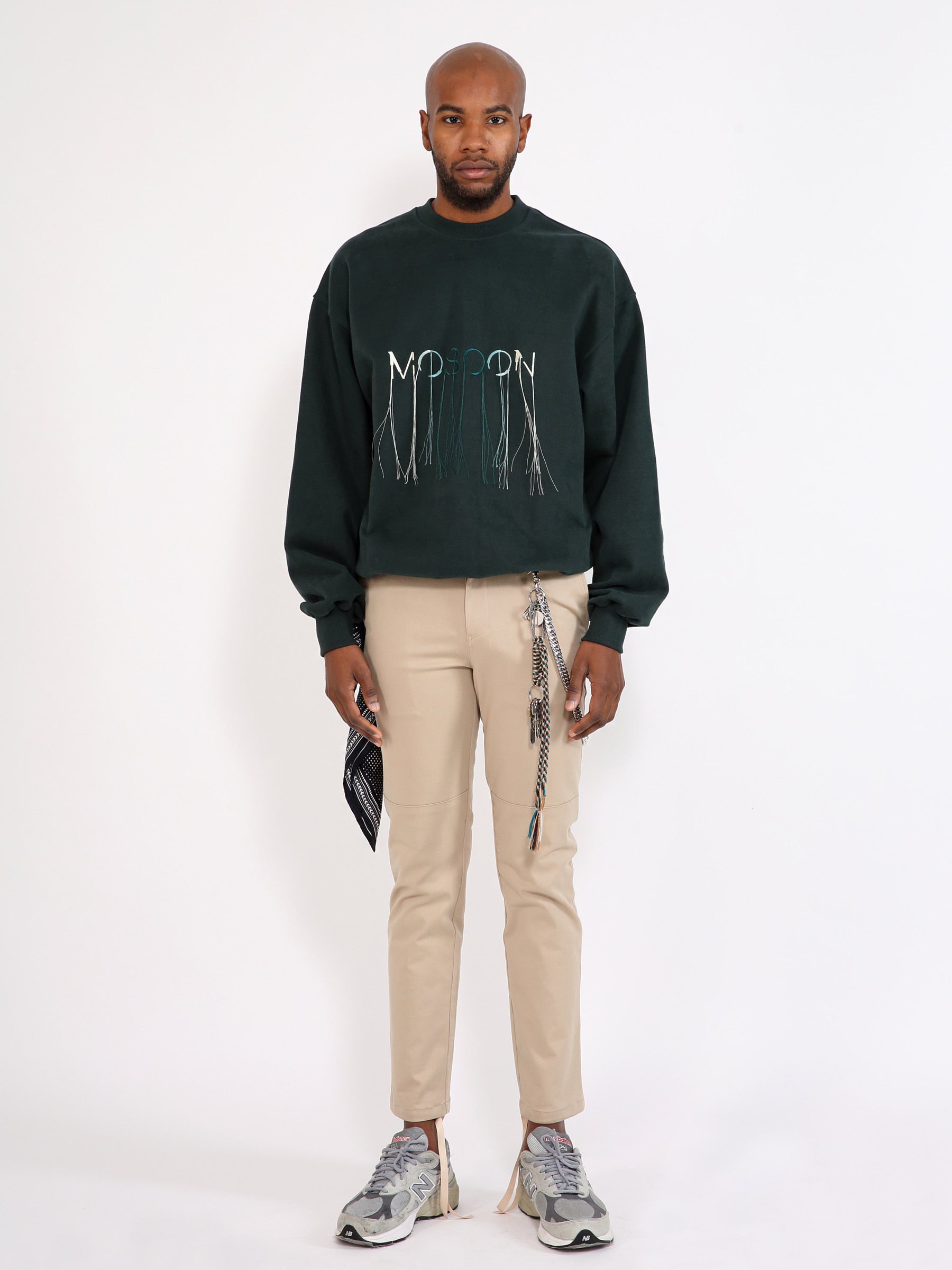 OVERSIZE MOSOON-EMBROIDERED SWEATSHIRT · GREEN