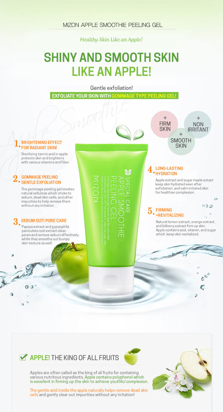 how to use mizon apple smoothie peeling gel