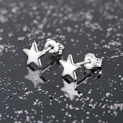 Minimal Star Stud Earrings Sterling Silver Stud Earrings