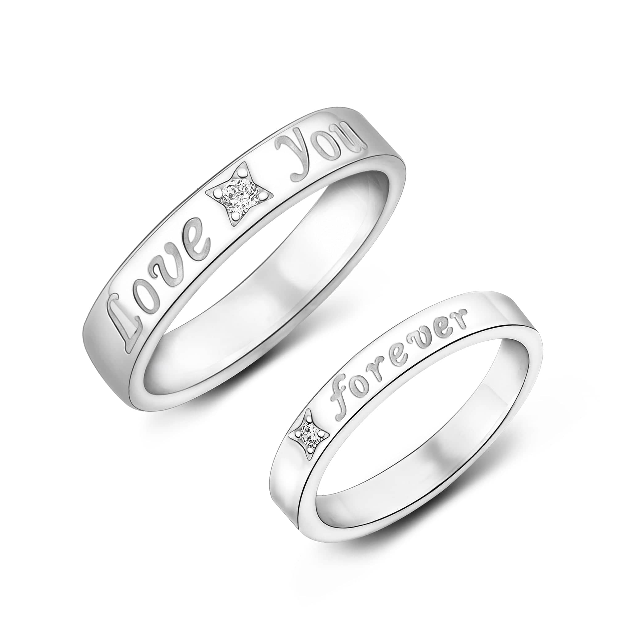 Matching Couple Rings Set Eleganzia Jewelry 