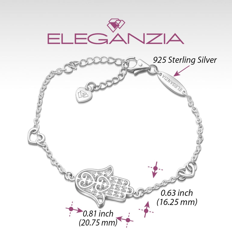 Hamsa Jali Silver Bracelet  SILBERUH