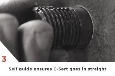 3. Self guide ensures C-Sert goes in straight