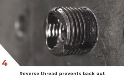 4. Reverse thread prevents back out