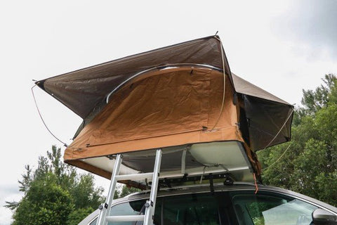 Roof Lodge Evolution 2 - Dachzelt Basic mit und ohne Vorzelt FARBE COYOTE (Grau, Beige) - Good Camper-Showroom & Onlineshop für Dachzelte HH