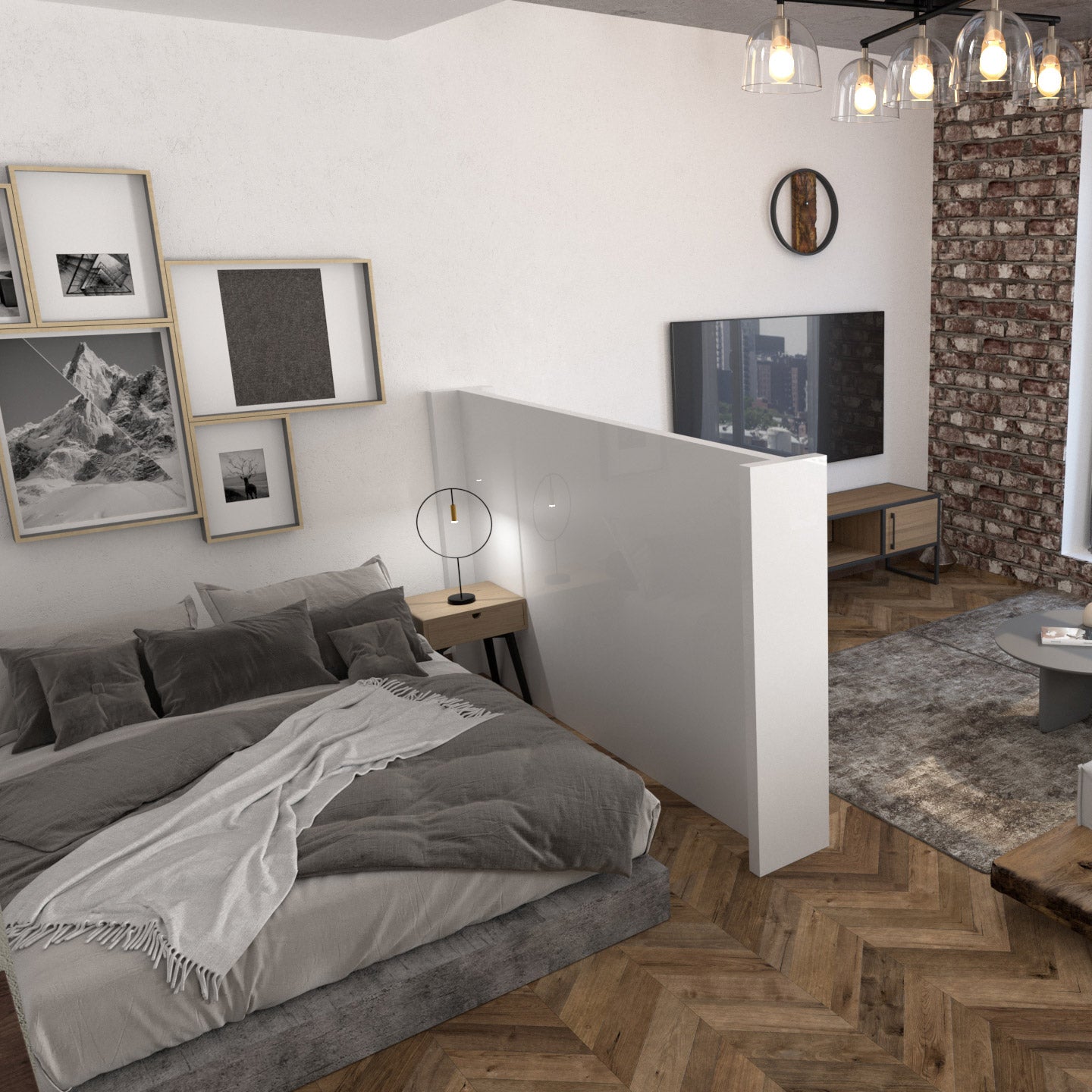 Tutustu 55+ imagen studio apartment bedroom divider