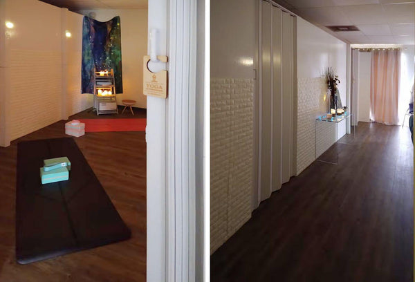 Modular walls used to create yoga rooms