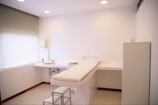 all-white treatment room