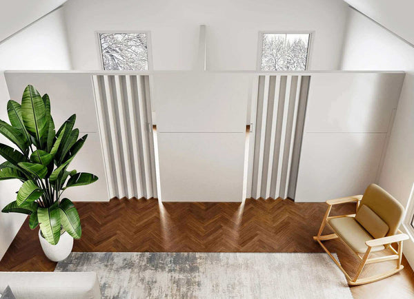 2 rooms created by a T-Shaped Partition Wall