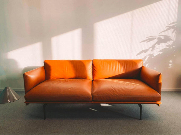 minimal design bold color sofa
