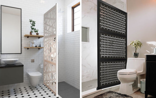 Alternative modern room dividers used for bathrooms