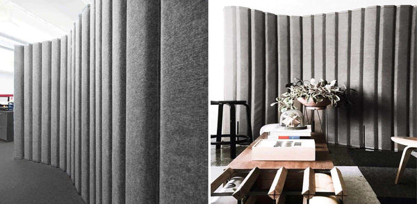 acoustical dividers create private areas