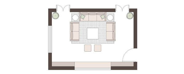 Plan Drawing of a Formal Living Room