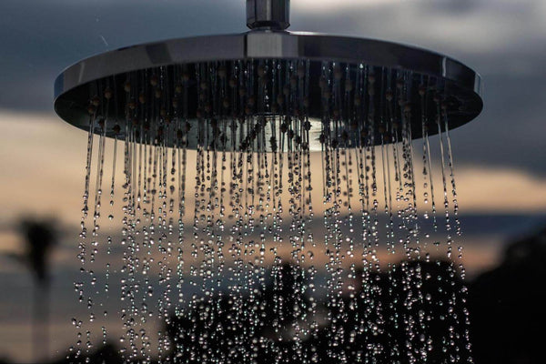 Picture of rainfall showerhead that is on