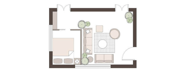 Layout Plan Drawing of a multi functional living room