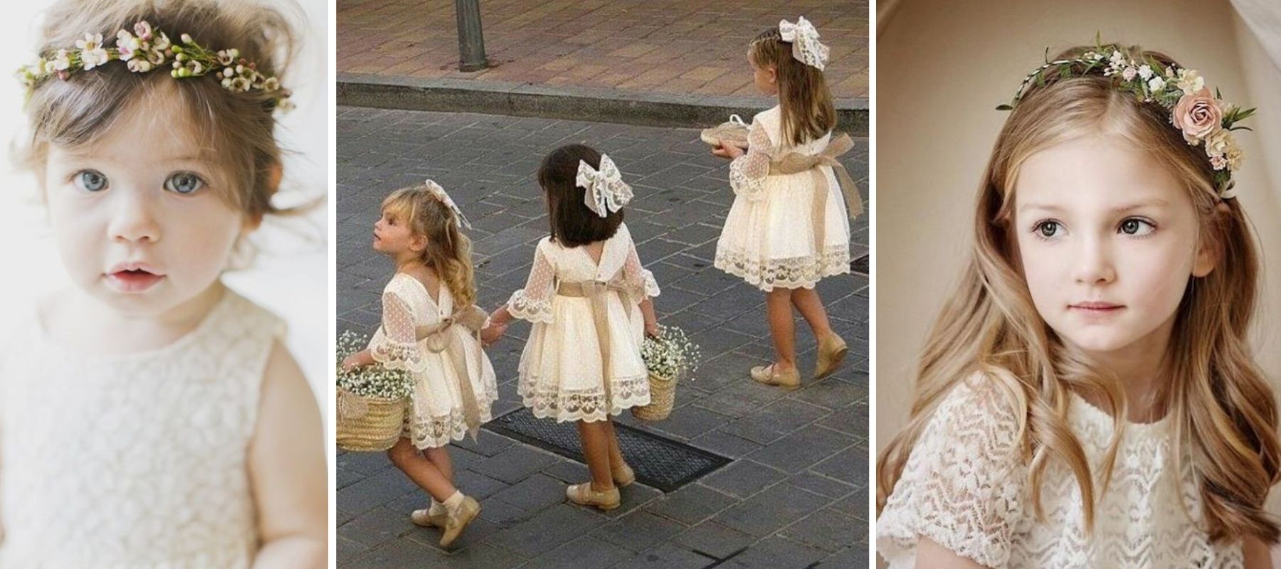 bébé enfant coiffure fête ruban couronne de fleurs