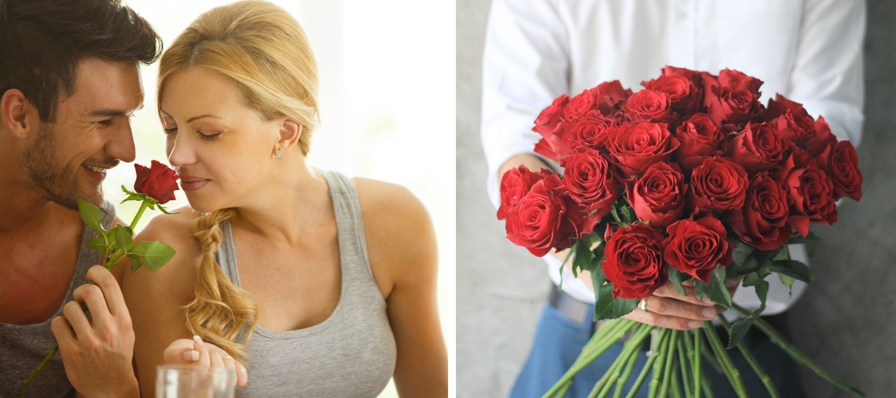 couple amoureux roses rouges