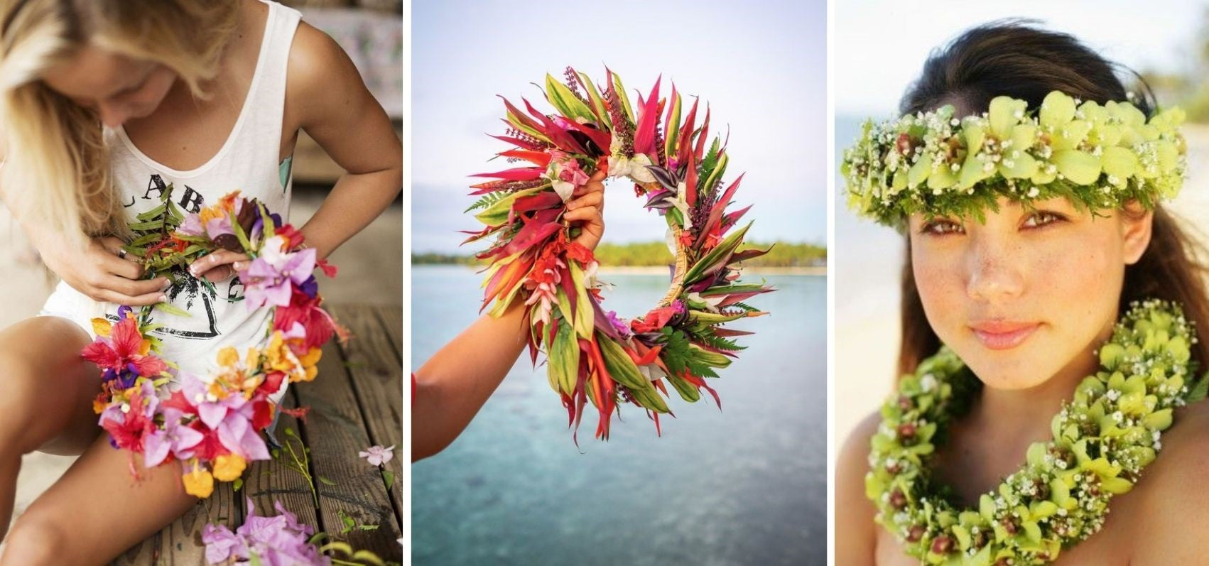 machen bunte tahitianische Blume Kranz Frau lei