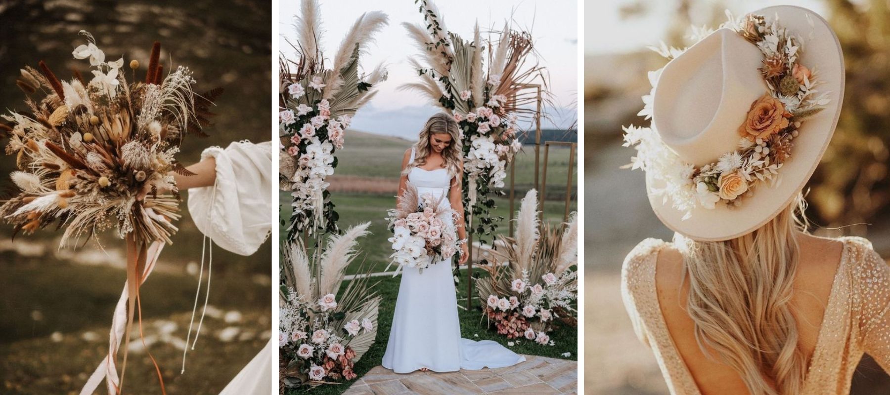 mariage bohème fleurs séchées