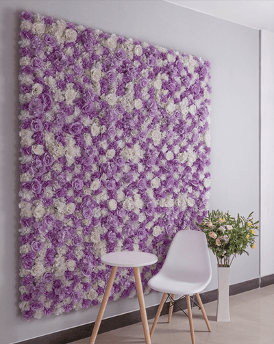 Mur de Fleurs Violette et Blanche | Auréole Florale