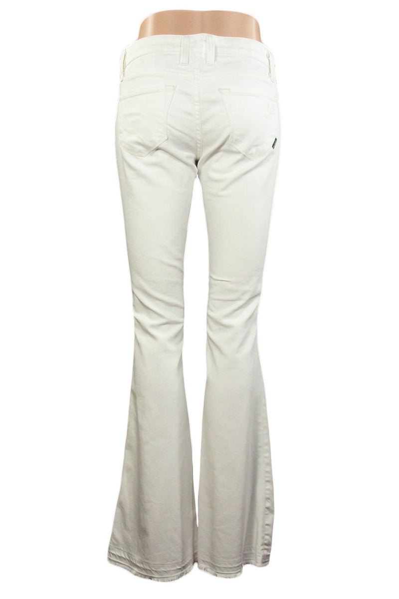 Work Custom Jeans White Denim Gidget Low Rise Flare Sz 