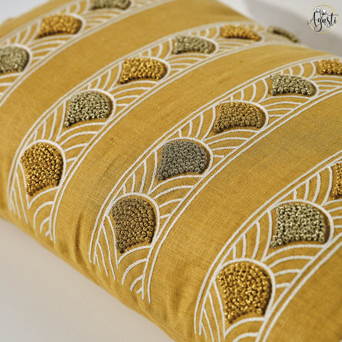 Aari embroidered cushion cover. Beautiful designs decorated with threads