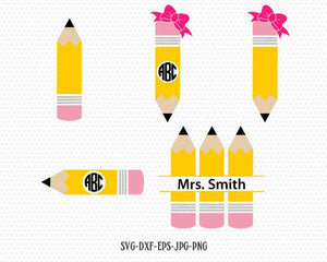 Download Teacher Svg Back To School Svg Pencil Svg Pencil Monogram Frames T Svgoriginalcreations
