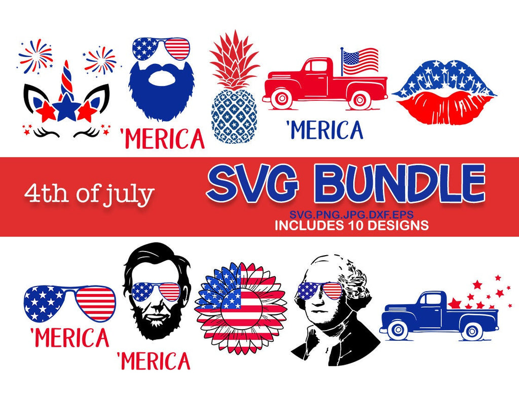 Download 4th Of July Bundle Svg 4th Of July Lincoln Merica Kiss Lips Unicorn T Svgoriginalcreations