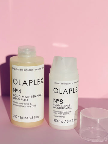 Olaplex N4 shampoo y Olaplex N8 mascarilla para el pelo