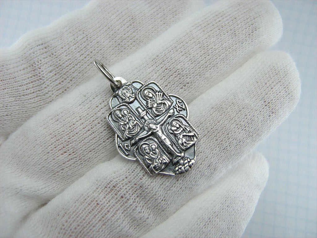 925 Sterling Silver Medal Four Part Mother of God Icon Faith