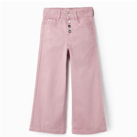 Pantalon mezclilla wide leg rosa