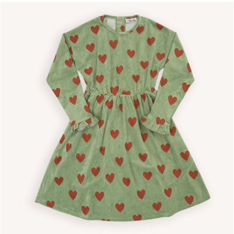 vestido verde estampado corazones