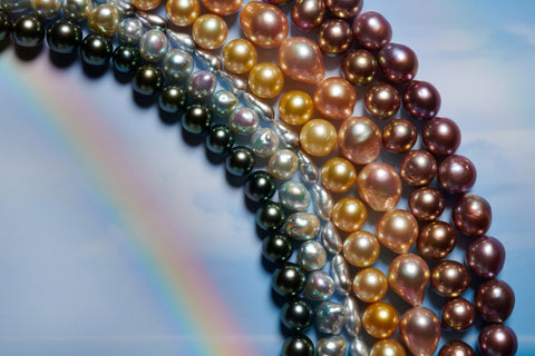 Still life photo by Ted Morrison. Pearls from Eliko, Baggins, and Imperial Pearl.