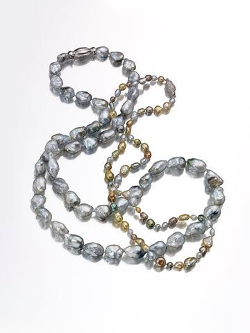 Fijian keshi pearl strands from Assael