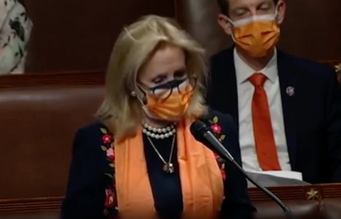 Debbie Dingell in pearls at a rally Source: @repdingell