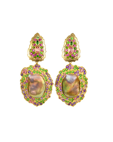 Mardi Gras earrings from Paula Crevoshay of Crevoshay