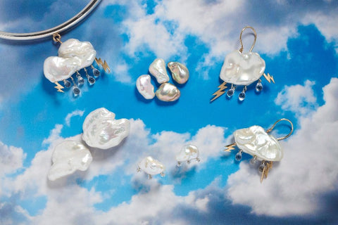 Storm cloud pearl jewelry from Rachel Quinn