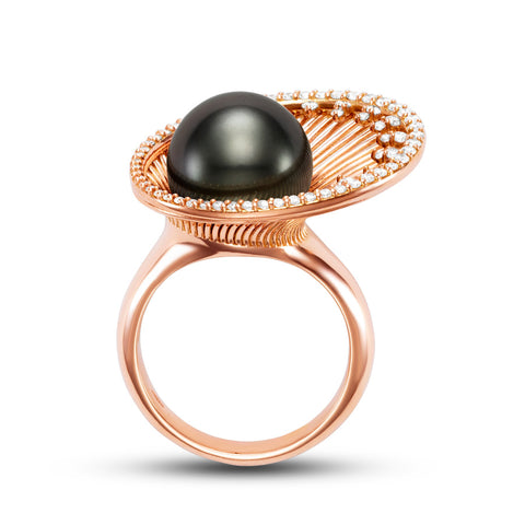 Eclisse Tahitian Pearl ring by Mastoloni