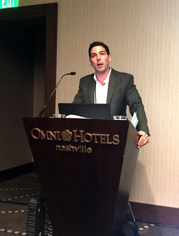 Joshua Israileff of ASBA Pearls speaking at the 2018 AGS Conclave in Nashville, Tenn., on Monday. His topic? Saltwater pearls.