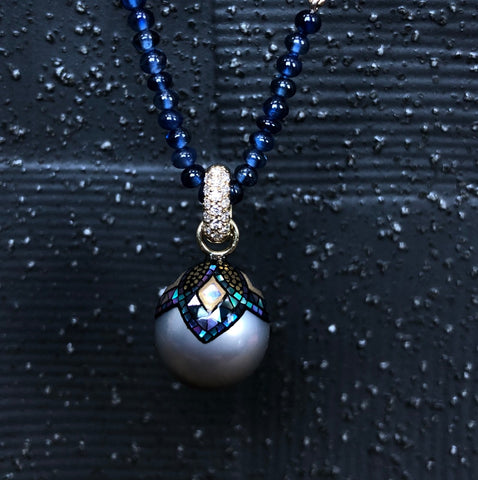 Mosaic pearl pendant necklace available from Erica Courtney