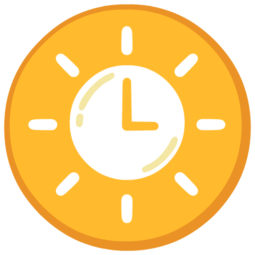 Yellow sun clock illustration