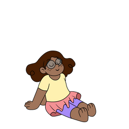 A child relaxing with Snorble